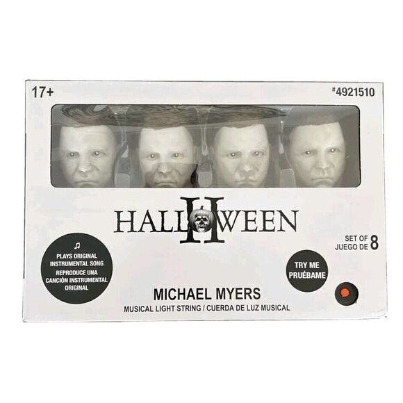 HALLOWEEN II MICHAEL MYERS 2022 New MUSICAL STRING LIGHTS SET OF 8 LIGHTS Decor - Picture 1 of 7